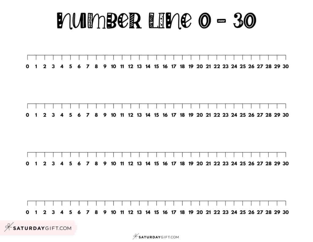 number line to 30 - 4 cute & free printables and blank worksheets